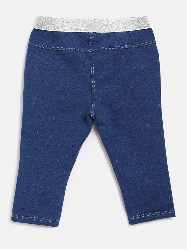 Stretch Denim With Glitter Waistband -Mid Blue image number 1